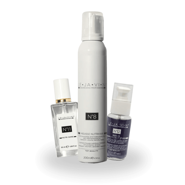 Rutina cabello apagado sin brillo, incluye productos para brillo, suavidad y reparación, ideal para melena luminosa.