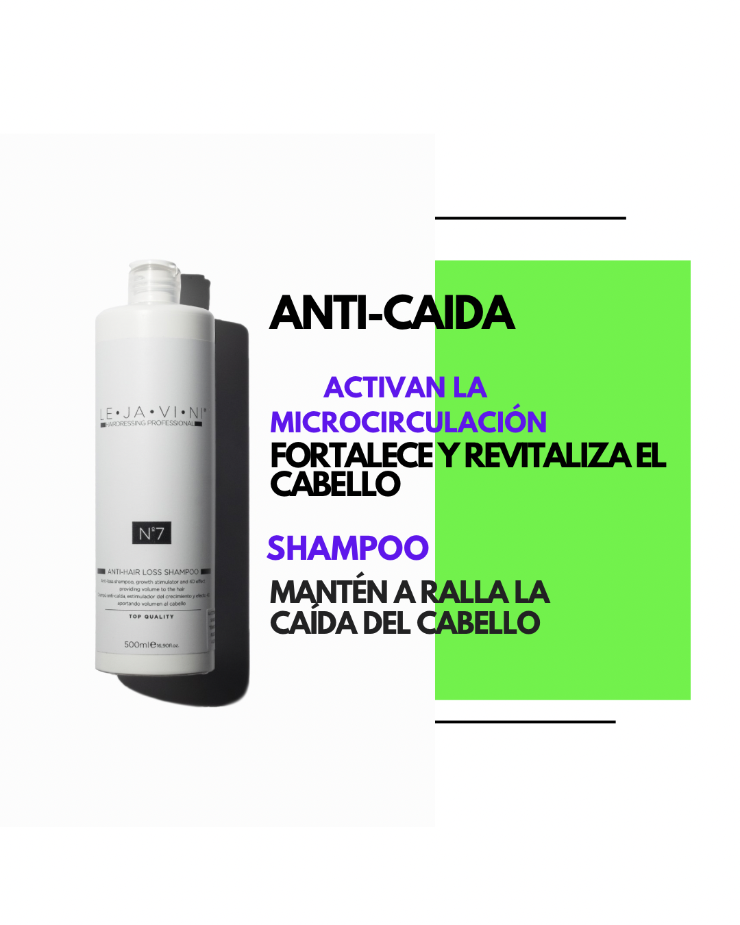 LE·JA·VI·NI® Nº7 Anti-Loss Shampoo 500ml Anticaída intenso