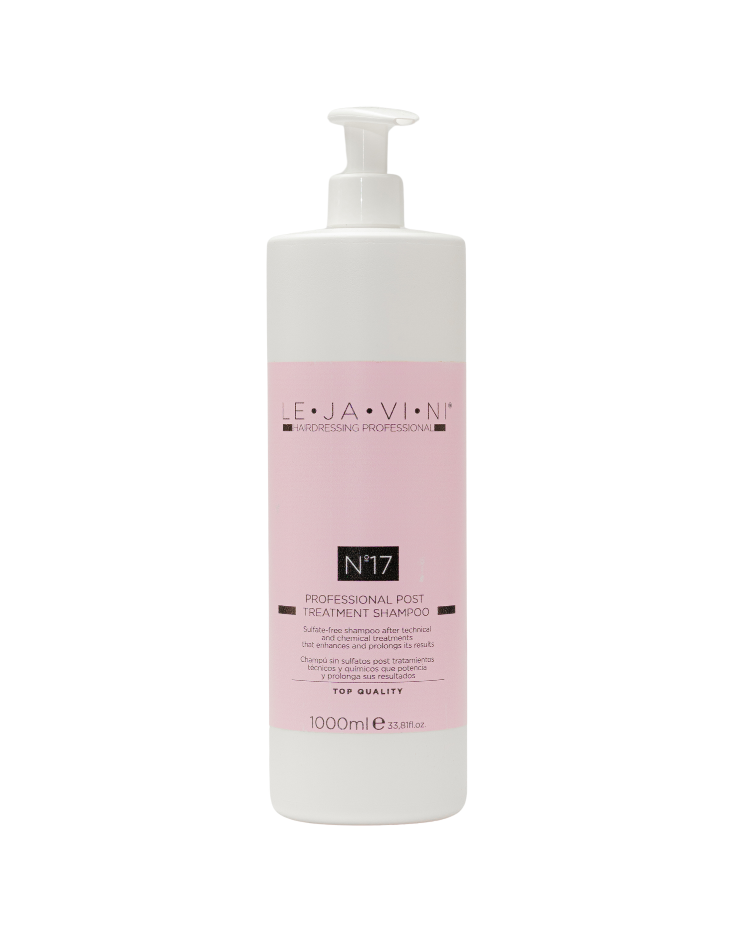 Champú post tratamiento profesional LE·JA·VI·NI® Nº17, 1000ml, ideal para cabellos con color y dañados.