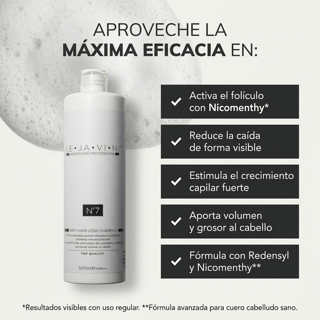 Champú anticaída intenso profesional LE·JA·VI·NI® modo de uso