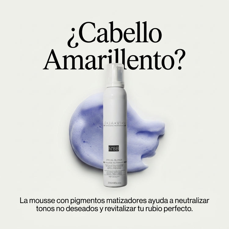 Mousse matizadora rubio profesional corrige amarillos decoloración